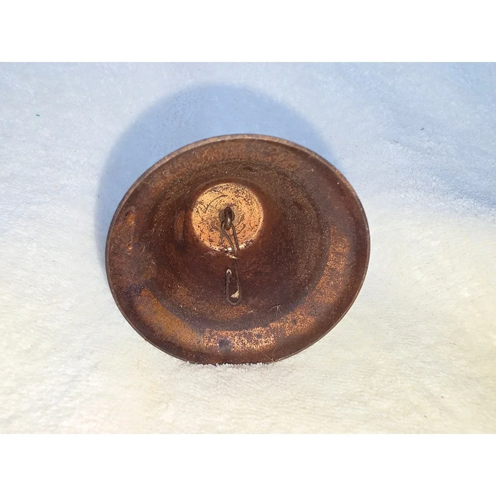 Vintage Antique Hand Bell Cast Iron Schoolhouse Dinner Bell Wood Handle Rustic